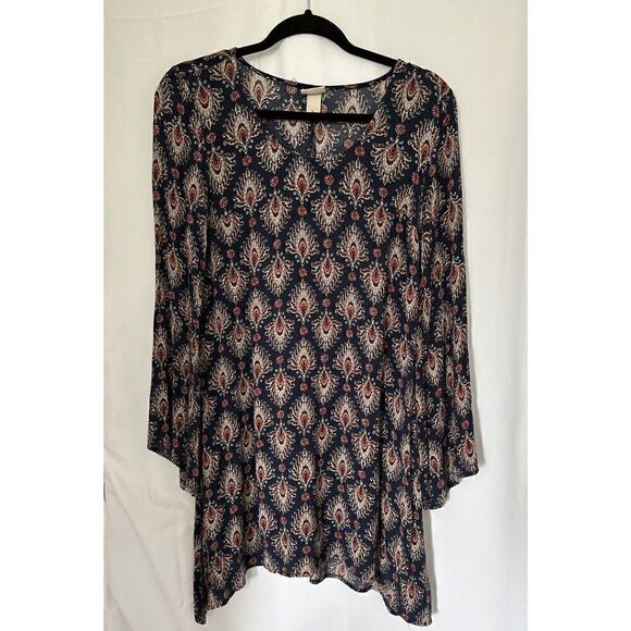 Mossimo Navy Blue Geometric Pattern Swing Dress Size S - Picture 1 of 3